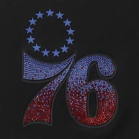 Women's Pro Standard Black Philadelphia 76ers Jewels Boxy Cropped T-Shirt