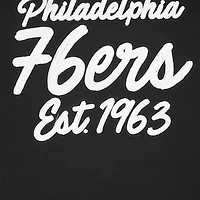 Women's Pro Standard Black Philadelphia 76ers Paint The City Cropped Pullover Sweatshirt