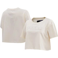 T-shirt court neutre Pro Standard Philadelphia 76ers crème pour femme