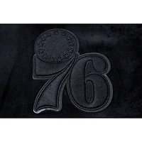 Sweat à capuche entièrement zippé en velours noir triple Pro Standard Philadelphia 76ers pour femmes