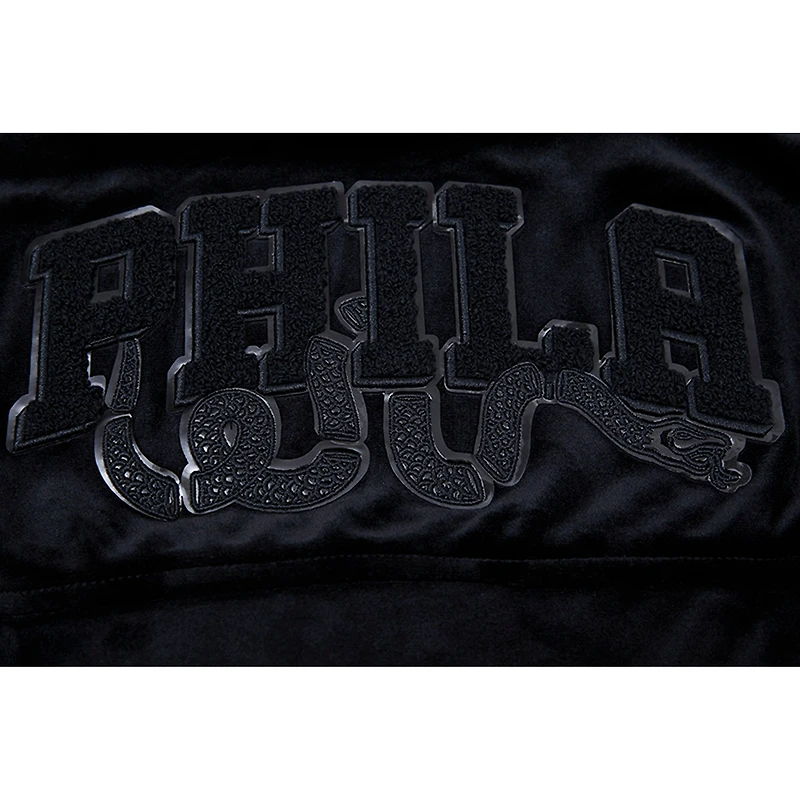 Sweat à capuche entièrement zippé en velours noir triple Pro Standard Philadelphia 76ers pour femmes