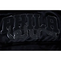 Sweat à capuche entièrement zippé en velours noir triple Pro Standard Philadelphia 76ers pour femmes