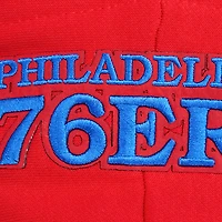 Women's Pro Standard Red Philadelphia 76ers Script Tail Cropped Pullover Hoodie