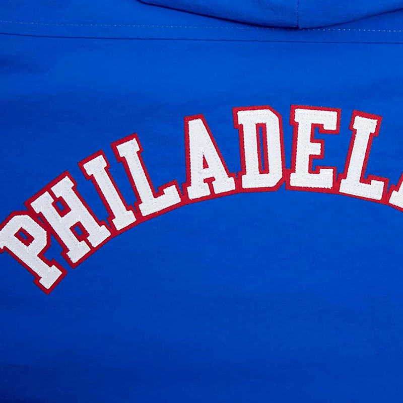 Women's Pro Standard Royal Philadelphia 76ers Classic Wind Woven Cropped Half-Zip Jacket