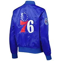 Women's Pro Standard Royal Philadelphia 76ers Classics Satin Full-Snap Jacket