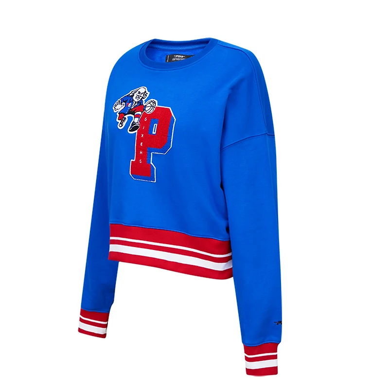 Women's Pro Standard Royal Philadelphia 76ers Mash Up Pullover Sweatshirt