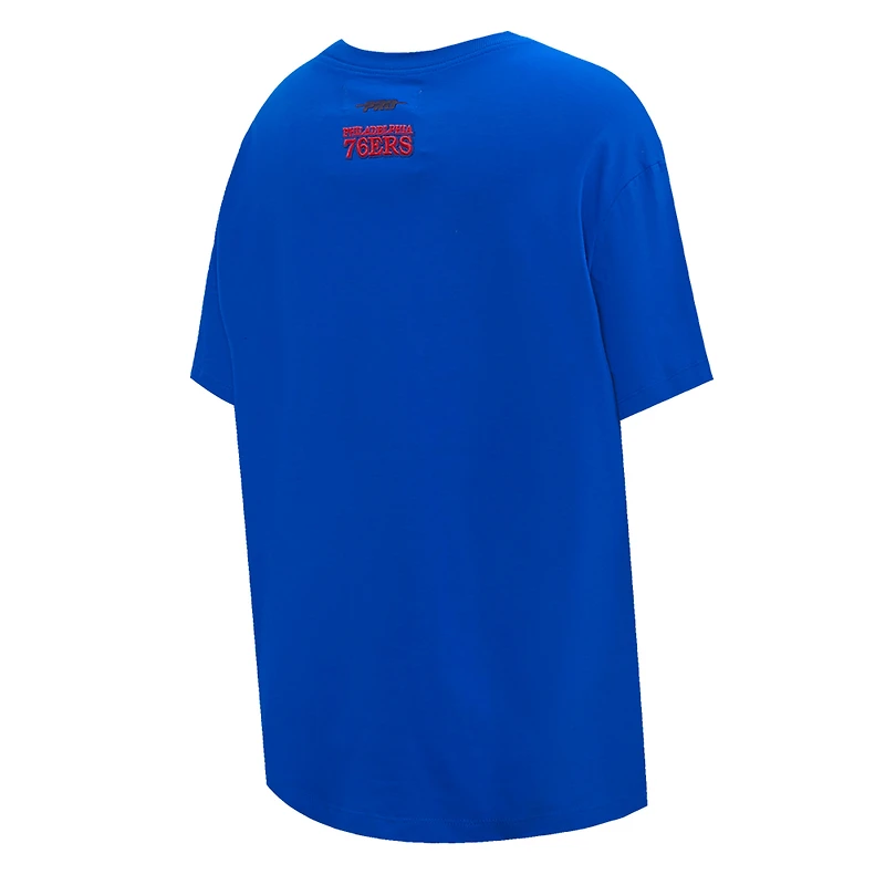 Women's Pro Standard Royal Philadelphia 76ers Script Boyfriend T-Shirt