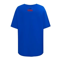 T-shirt Pro Standard Royal Philadelphia 76ers Script Boyfriend pour femme