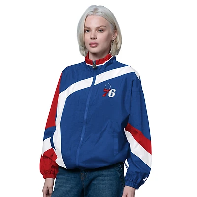 Veste zippée pour femme, bleu/rouge, 1er quart-temps, Philadelphia 76ers