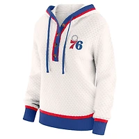 Sweat à capuche crème Philadelphia 76ers grande taille pour femme de la marque WEAR by Erin Andrews