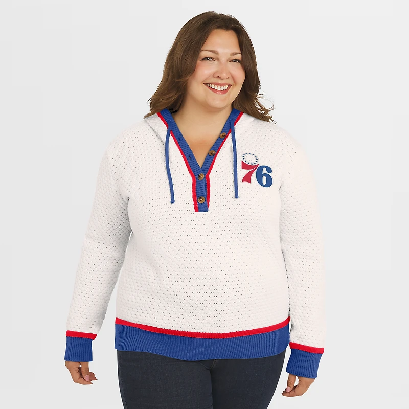 Sweat à capuche crème Philadelphia 76ers grande taille pour femme de la marque WEAR by Erin Andrews