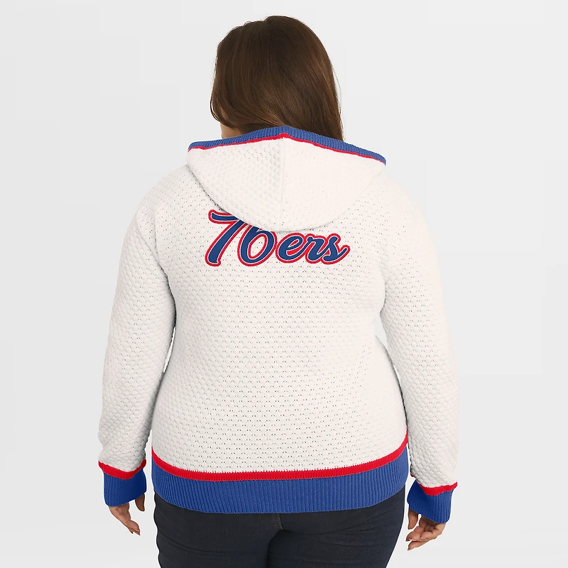 Sweat à capuche crème Philadelphia 76ers grande taille pour femme de la marque WEAR by Erin Andrews
