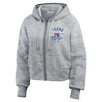 Sweat à capuche zippé Speckled Radiator pour femme WEAR by Erin Andrews gris chiné des Philadelphia 76ers