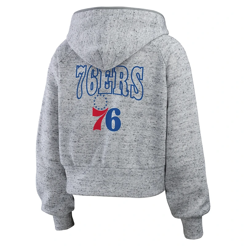Sweat à capuche zippé Speckled Radiator pour femme WEAR by Erin Andrews gris chiné des Philadelphia 76ers