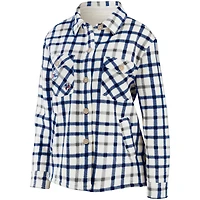 WEAR by Erin Andrews Oatmeal Philadelphia 76ers Chemise boutonnée à carreaux pour femme