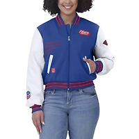 Veste courte zippée style universitaire WEAR by Erin Andrews Royal/White Philadelphia 76ers pour femme