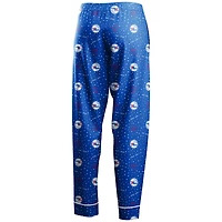 Women's WEAR by Erin Andrews Royal Philadelphia 76ers Long Sleeve Button-Up Shirt & Pants Sleep Set
