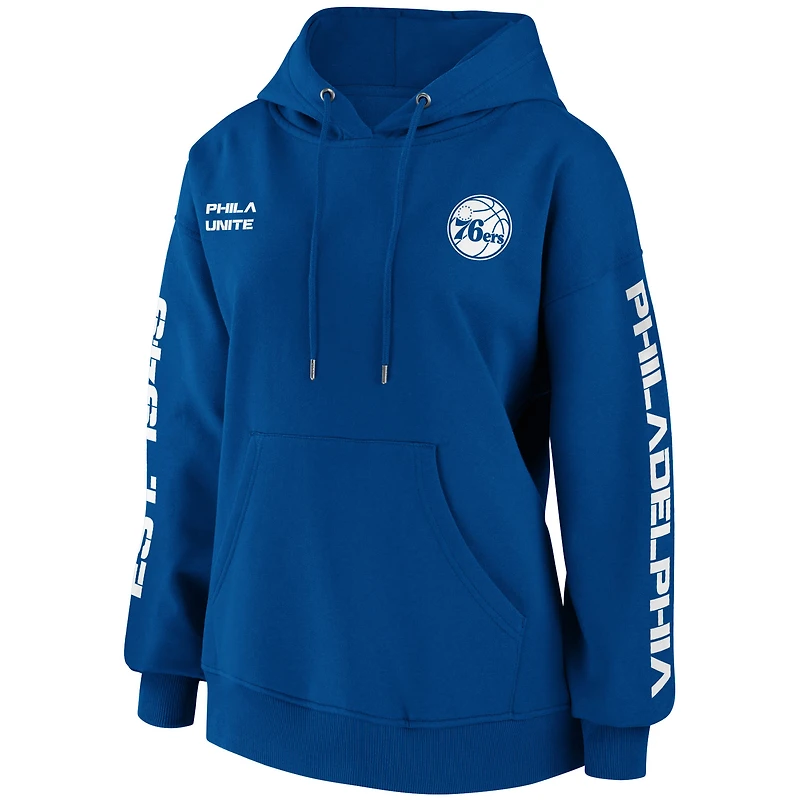 Pull WEAR by Erin Andrews Royal Philadelphia 76ers pour femmes - Chandail à capuchon
