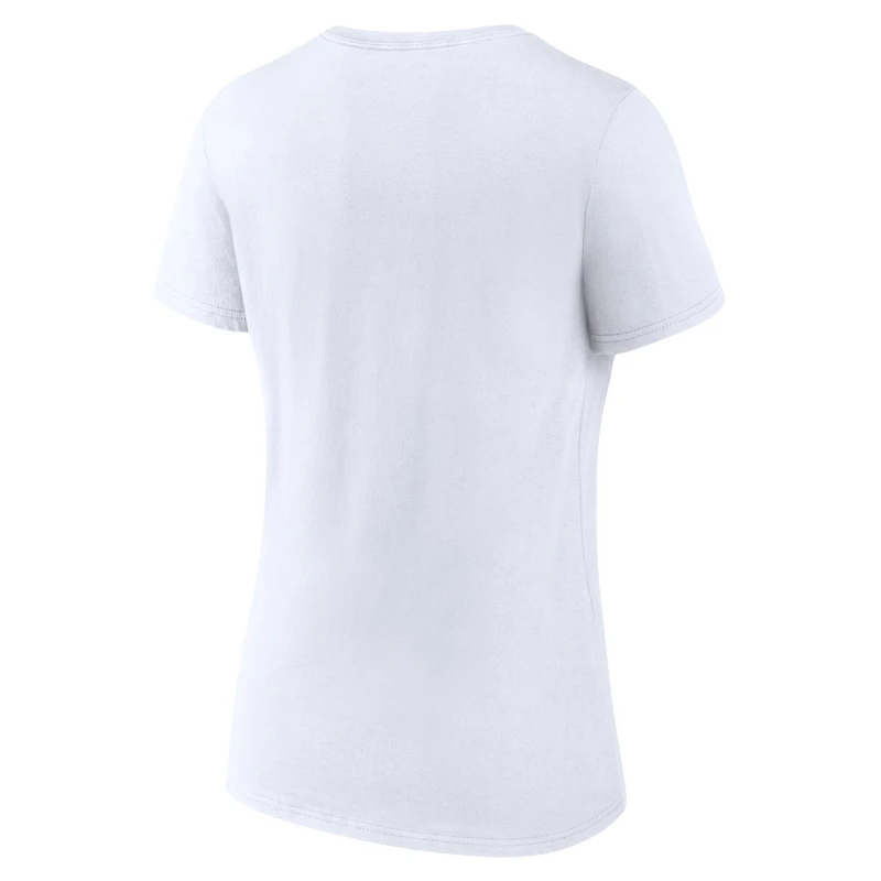 T-shirt à col en V blanc pour femme, logo alternatif des Philadelphia 76ers