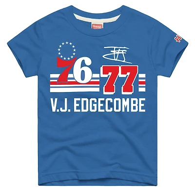Youth Homage VJ Edgecombe Royal Philadelphia 76ers Remix Signature Name & Number Tri-Blend T-Shirt