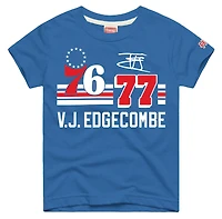 Youth Homage VJ Edgecombe Royal Philadelphia 76ers Remix Signature Name & Number Tri-Blend T-Shirt
