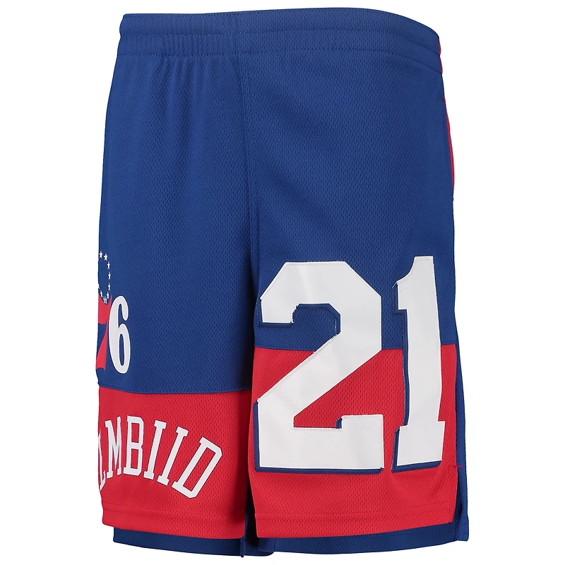 Youth Joel Embiid Royal Philadelphia 76ers Pandemonium Name & Number Shorts