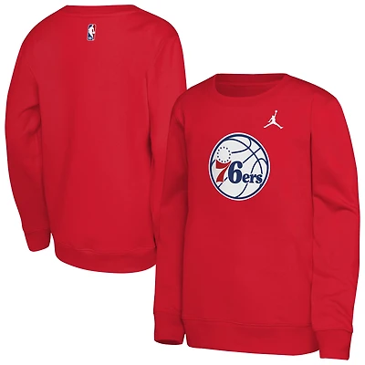 Youth Jordan Brand Red Philadelphia 76ers Courtside Statement Edition Sweatshirt