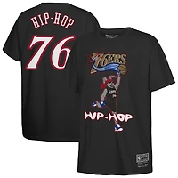 T-shirt hip-hop noir Mitchell & Ness Philadelphia 76ers pour jeunes