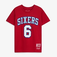 Youth Mitchell & Ness Julius Erving Red Philadelphia 76ers Hardwood Classics Name Number T-Shirt
