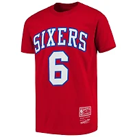 Youth Mitchell & Ness Julius Erving Red Philadelphia 76ers Hardwood Classics Name Number T-Shirt