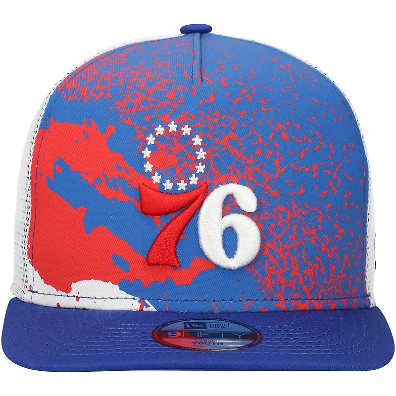 Casquette Snapback 9FIFTY Royal Philadelphia 76ers Court Sport New Era pour jeune