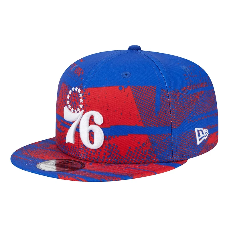 Casquette Snapback Tip-Off 9FIFTY Philadelphia 76ers New Era Royal pour jeunes
