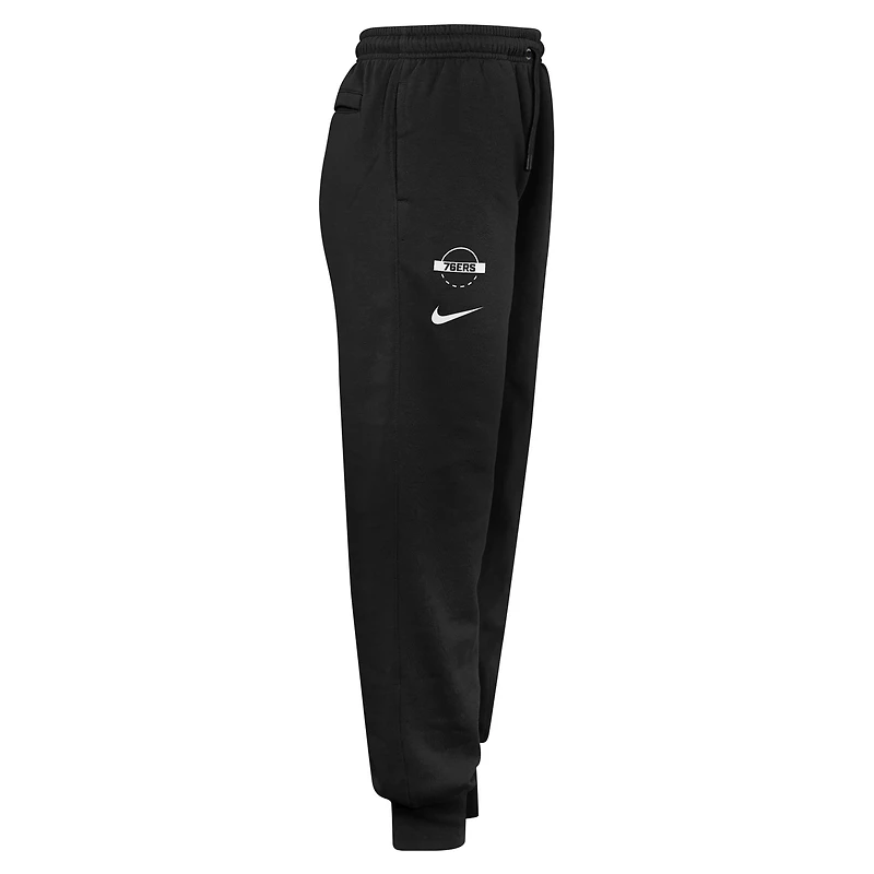 Youth Nike Black Philadelphia 76ers Club Fleece Practice Jogger Pants