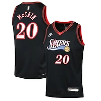 Maillot Nike Swingman Jared McCain noir des Philadelphia 76ers pour jeune - Édition classique