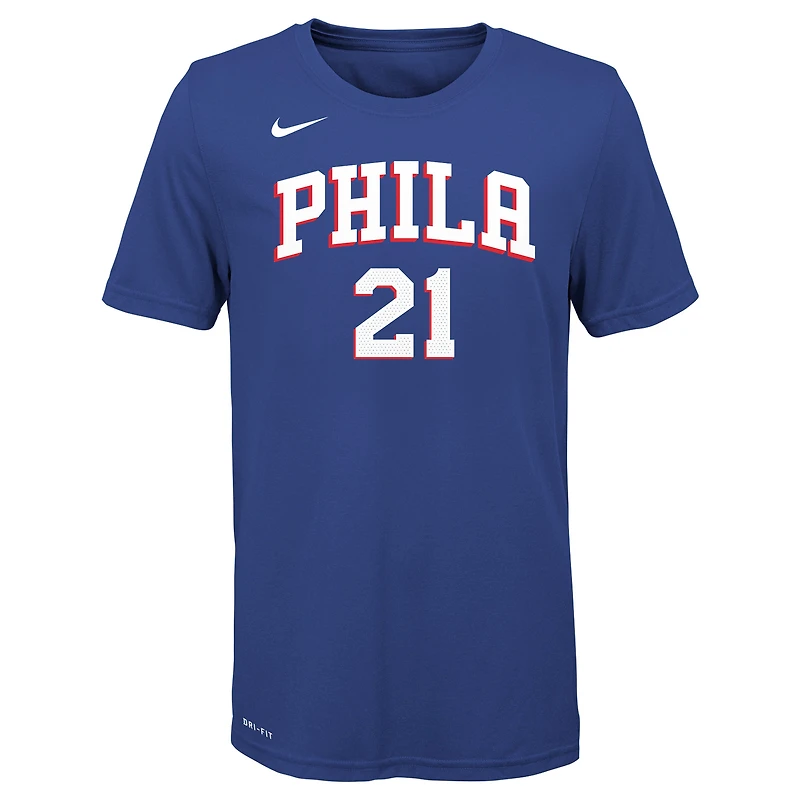 Enfant Nike Joel Embiid Royal Philadelphia 76ers Nom & Numéro - T-shirt
