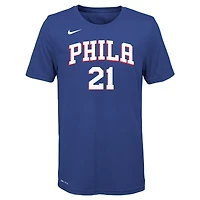 Enfant Nike Joel Embiid Royal Philadelphia 76ers Nom & Numéro - T-shirt