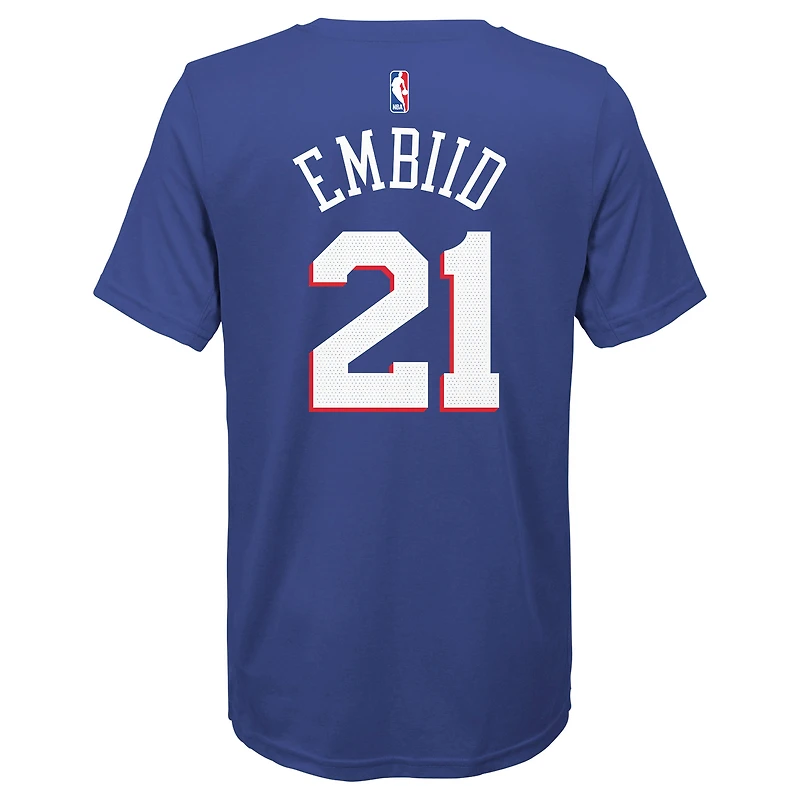 Enfant Nike Joel Embiid Royal Philadelphia 76ers Nom & Numéro - T-shirt