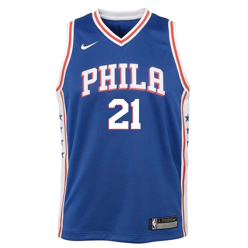 Enfant Nike Joel Embiid Royal Philadelphia 76ers Swingman - Maillot Icon Edition