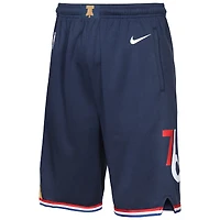 Youth Nike Navy Philadelphia 76ers 2025/26 City Edition Swingman Performance Shorts