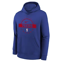 Youth Nike Royal Philadelphia 76ers 2025/26 Club Fleece Practice Hoodie