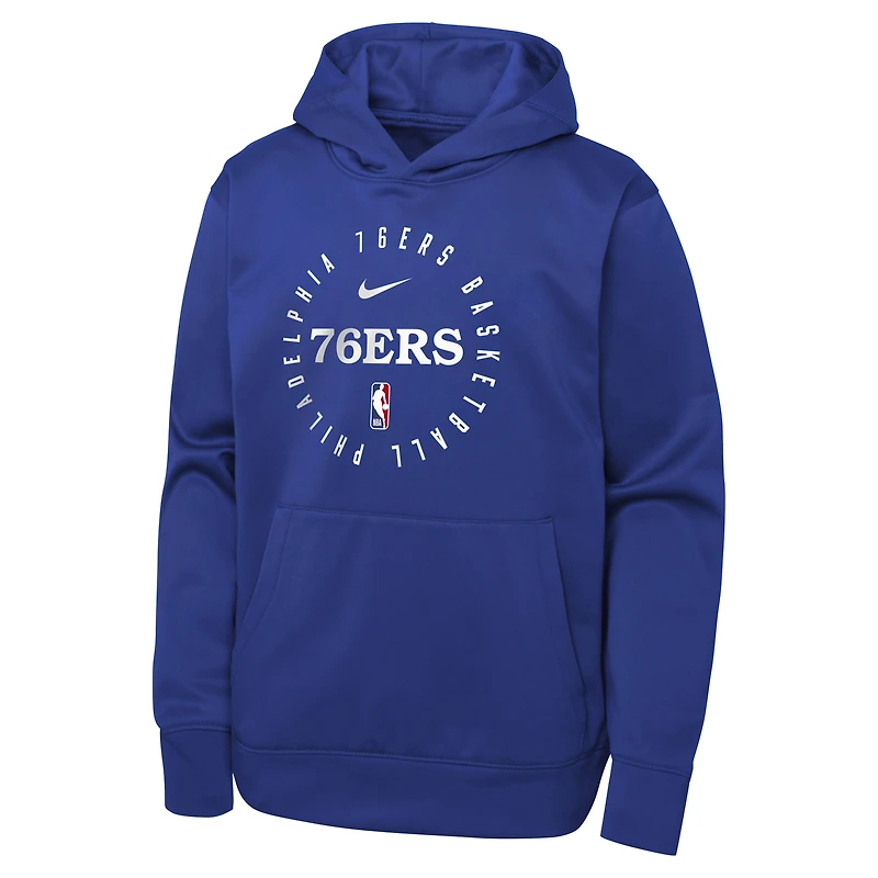 Youth Nike Royal Philadelphia 76ers Performance Practice Spotlight Pullover Hoodie