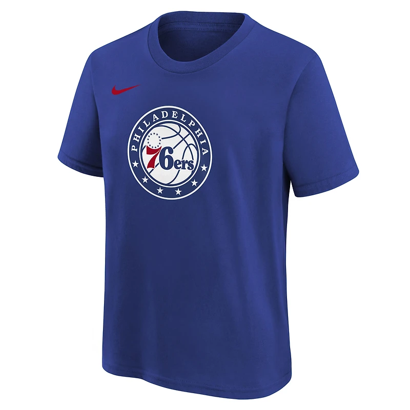Youth Nike  Royal Philadelphia 76ers Team Essential Logo T-Shirt