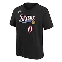 T-shirt Nike Tyrese Maxey noir pour jeune, avec nom et numéro des Philadelphia 76ers - Édition classique