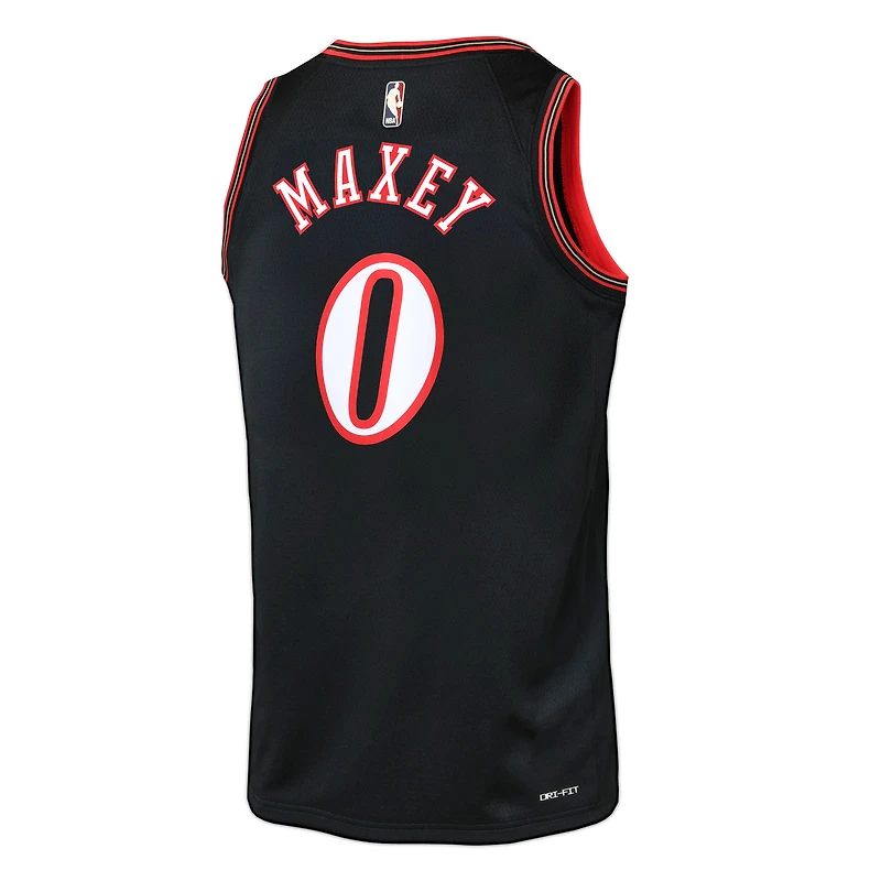 Maillot Nike Tyrese Maxey Swingman noir pour jeune des Philadelphia 76ers - Édition classique