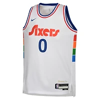 Youth Nike Tyrese Maxey White Philadelphia 76ers 2024/25 Swingman Player Jersey - City Edition
