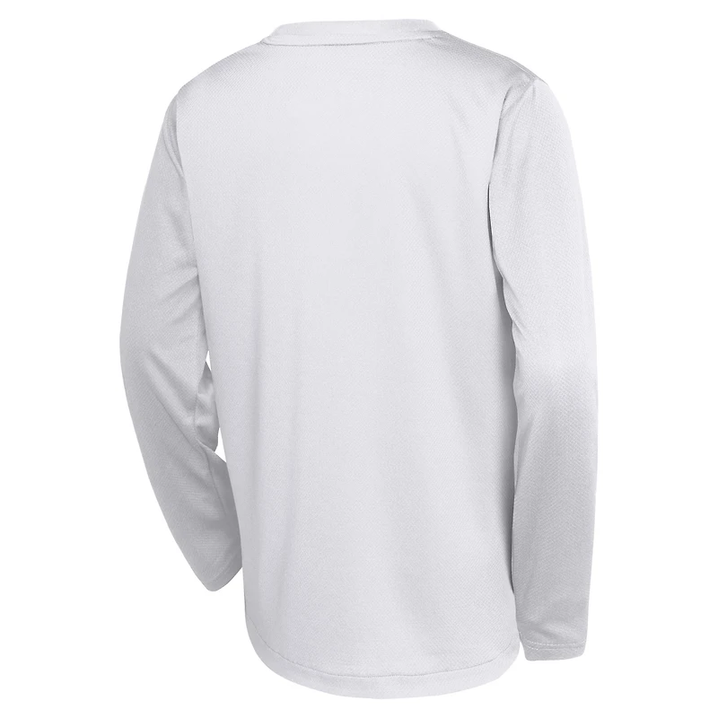 T-shirt de tir à manches longues Nike pour jeunes Philadelphia 76ers 2024/25 City Edition Performance d'avant-match blanc