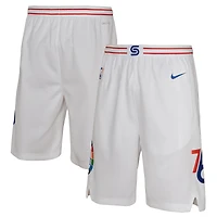 Short de performance Nike blanc pour jeune Philadelphia 76ers 2024/25 City Edition Swingman