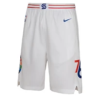 Short de performance Nike blanc pour jeune Philadelphia 76ers 2024/25 City Edition Swingman