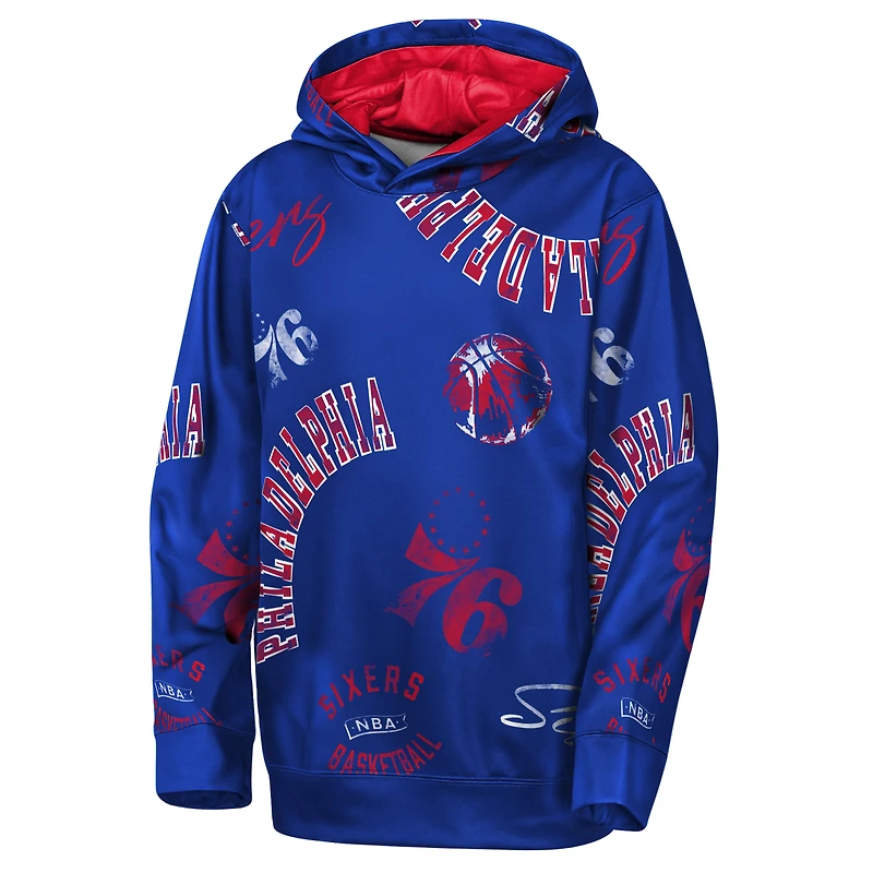 Youth Outerstuff  Royal Philadelphia 76ers Moving Violation Hoodie