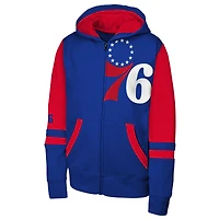 Sweat à capuche entièrement zippé Youth Outerstuff Royal Philadelphia 76ers Straight to the League